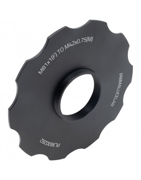 Adapter from M81 to T2 with stop ring for ESATTO 3" and ARCO 3"|ESATTO 3”|Primalucelab en