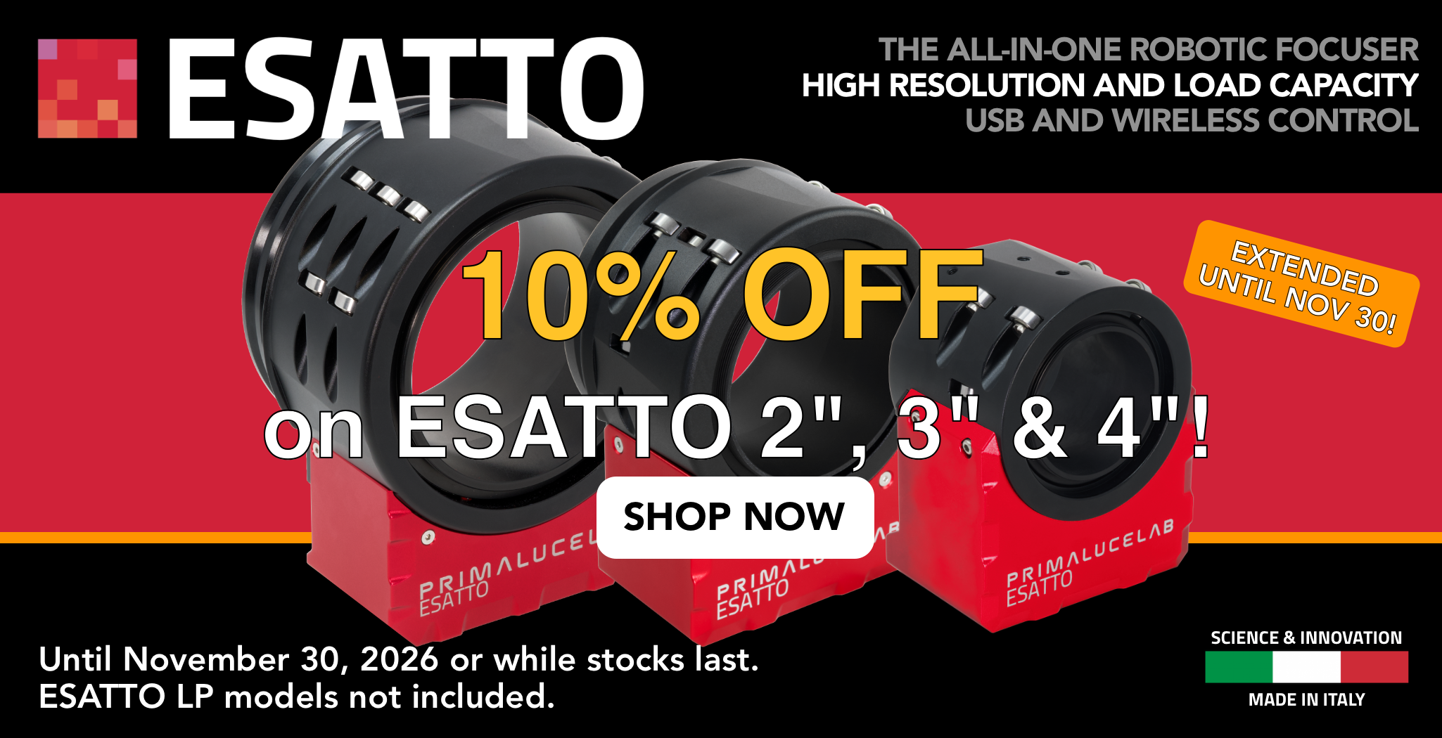 10% off on ESATTO robotic focusers